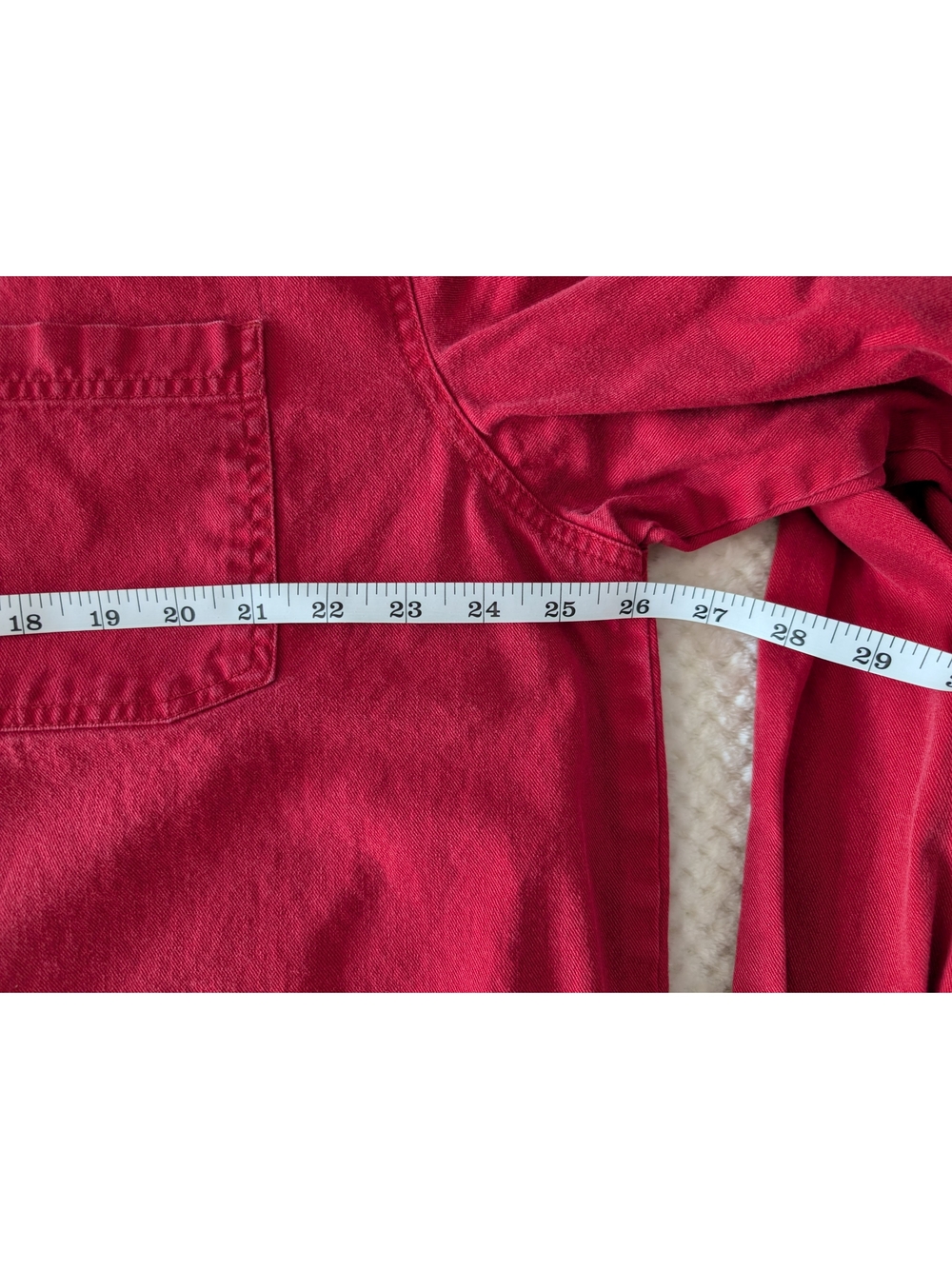 Vintage Levi's red denim heavyweight button-down shirt or shirt jacket - Picture 4 of 11